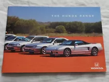 1997 Honda Range UK Car Sales Brochure, Civic Accord Legend NSX CRX etc, vintage