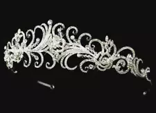 SALE!! Antique Silver Rhinestone & Crystal Swirl Bridal Wedding Tiara Headpiece