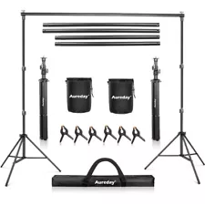 New Aureday Backdrop Stand 10x7ft(WxH) Photo Studio Adjustable Background Stand