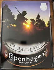 Copenhagen Snuff Metal Sign Hunter and Dog 11.75x15.75