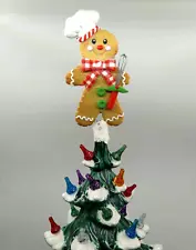 Gingerbread Man Topper for Ceramic Christmas Tree Lights, Bulbs Stars NEW