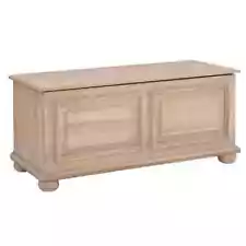 Rockland Natural Cedar Chest, Raised Panels, Bun Feet