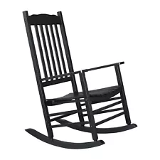 Wooden Rocking Chair Rocker Outdoor Oversized Porch Rocker Chair with Armrest