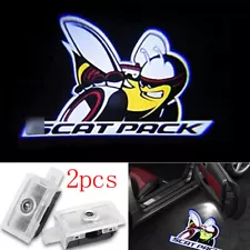 2PC Scat Pack Bee HD Car LED Door Courtesy Puddle projector Light For Challenger