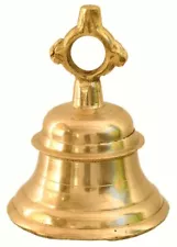 Hanging Bell Solid Brass Metal Heavy Bells with Deep Sound Antique Temple 5" Dia