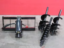 Mower King Auger Earth Drill Hydraulic Skid Steer Attachment w/Bits bidadoo -New