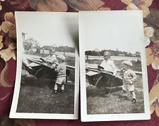 c 1920 Photo Cute Adorable Little Boys With Airplane Pedal Car 2 Photos