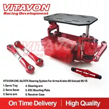 Vitavon CNC Alu7075 Steering System for Arrma Kraton 8S Outcast 8S 1/5 Red