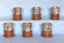 Guppy of California Pottery Western Way (Island Ware) 6 short tumblers 3.5" EX!!