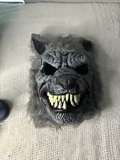 Spirit Halloween Werewolf Bad Wolf Gray Face Mask w/ Moveable Jaw Mouth Cosplay