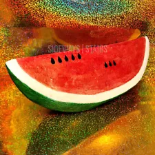 14" PAPER MACHE WATERMELON large wedge slice handmade folk art fruit MCM RARE