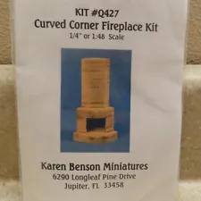 1:48 Scale Curved Corner Fireplace Kit #Q417 by Karen Benson Miniatures