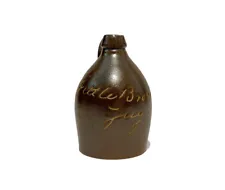 RARE “Little Brown Jug” Engraved Miniature Stoneware Jug