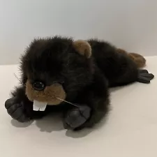 A & A Plush Realistic Dark Brown Beaver 11” Plush w/ Vinyl Paws VTG Bean Bag