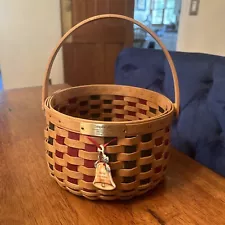 Longaberger 2003 Christmas Collection Caroling Basket & Tie On