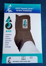 ASO Speed Lacer Black Ankle Brace Medium Lace Up for the Foot 223614