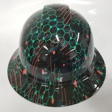 full brim hard hat custom hydro dipped IN ALIEN CAMO GEOMETRIC PATTERNS BOLD