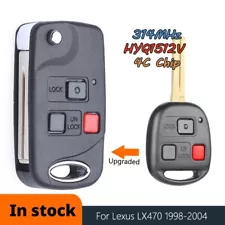 for Lexus LX470 1998-2004 Upgraded Flip Keyless Remote Key Fob HYQ1512V 4C Chip