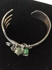 Fork Bracelet Hand Crafted Silver Plated With Beads