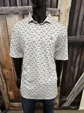 Rhoback Golf Short Sleeve White Gray & Red Polo Shirt Size XXL “Golf Carts”