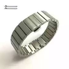 Brushed Elegant Silver Steel Metal Replacement Watch Band Butterfly Clasp #5115