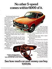 1973 Toyota Corolla 1600 Car - Original Print (8 x 11) Advertisement