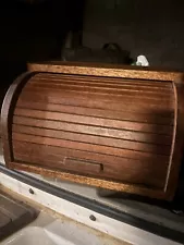 antique wood bread box