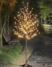 6.5FT 208 LED Cherry Blossom Tree Lighted Artificial Tree for Decoration Patio