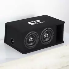 Used CT Sounds TROPO-2X8D4 Dual 8" 1600W Loaded Ported Car Subwoofer Box