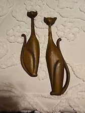 Vintage Sexton Siamese Cats Pair Wall Art Iron Metal Original Mid Century Modern