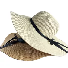 New Sun Cap Fashion Foldable Hat Womens Big Wide Brim Straw Hat Floppy Beach Cap