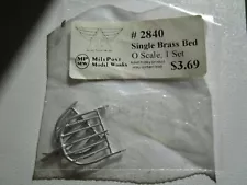 MilePost Model Works O scale #22840 Single Brass Bed, - head & foot board