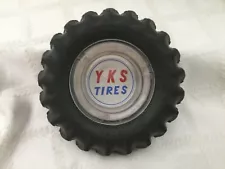 Vtg,YKS Tires Firestone Advertising Ashtray Yksion Ashtray Tire Ashtray TRACTOR