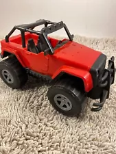 Four Wheel Off Road Red Jeep Kids toy vehicle 4 1/2" x 8 1/2" Realistic/ Plastic