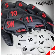 HONMA 2022 IC12202S Golf Club Iron Head Cover 9ea (5~11,AW,SW) PU - Black/White