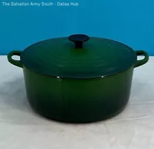 LE CREUSET Green Cast Iron 7.25 Quart/6.7 Liter Dutch Oven