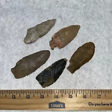 Five Large Kentucky Arrowheads