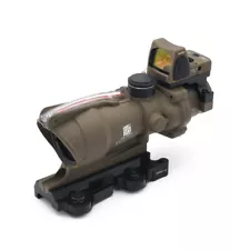 ACOG 4X32 Red/Green Fiber Optics Scope Chevron reticle Sight Shockproof TA31 FDE