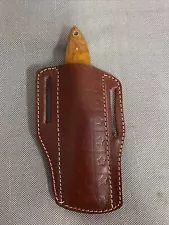 Custom Fixed Blade Knive With Leather Sheath