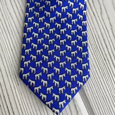 Cape Cod Neckwear Silk Necktie Tie Blue White Goats Donkeys Horses Burros