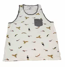 Aeropostale Tank Top Tropical Birds Parrot Beach Vacation Summer Medium