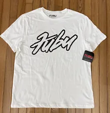 New FUBU Men’s White Short Sleeve Logo T-Shirt Tee Crew Neck Size Large (42-44)