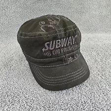 Subway Restaurant Cadet Hat Employee Uniform Baseball Cap OSFM Adjustable Black