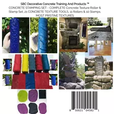 CONCRETE STAMPING SET - COMPLETE STONE Texture Roller & Stamp Set, 31 TOOLS