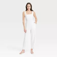 A New Day Women's Maxi Jumpsuit Straight Sleeveless Stretchy Jumpsuit