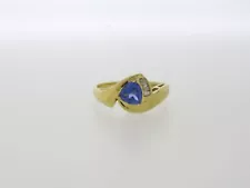 14K Yellow Gold Tanzanite and Diamond Ring