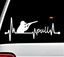 Skeet Sport Trap Shooting Heartbeat Lifeline Decal Sticker for Auto Window BG782