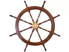 Deluxe Class Wood and Brass Decorative Ship Wheel 36"