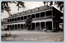 Keosauqua Iowa IA Postcard RPPC Photo Manning Hotel Building Dirt Road 1944