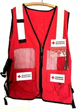 AMERICAN RED CROSS Disaster Relief Vest Mesh Reflective With Safety Patches VTG